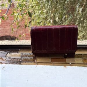 Elegant Red Leather genuine eel wallet